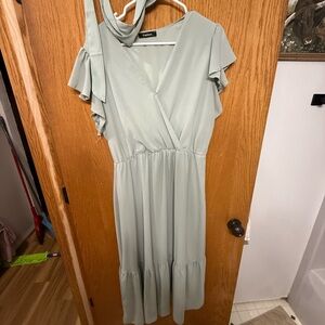 Time and Tru Sage Green Midi Dress